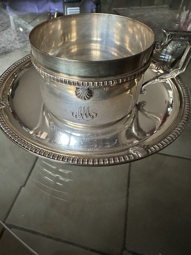 Versilberte tasse mit - versilberte,